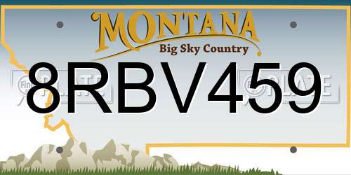 8RBV459 Montana License Plate