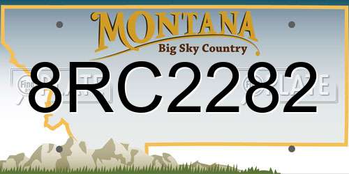 8RC2282 Montana License Plate