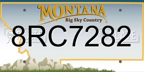 8RC7282 Montana License Plate