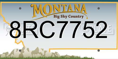 8RC7752 Montana License Plate