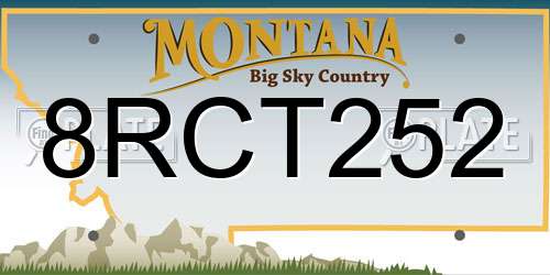 8RCT252 Montana License Plate