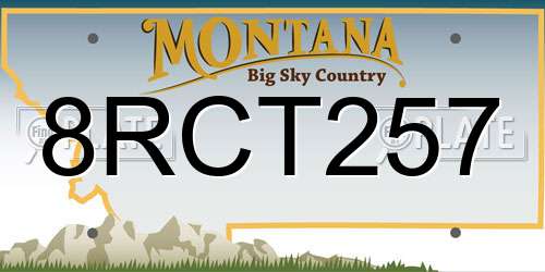 8RCT257 Montana License Plate
