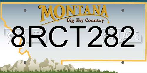 8RCT282 Montana License Plate