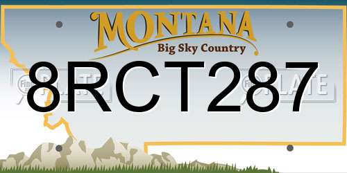 8RCT287 Montana License Plate