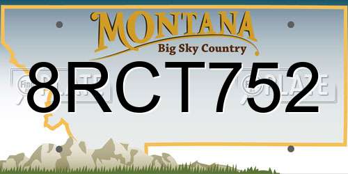8RCT752 Montana License Plate
