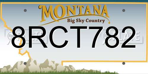 8RCT782 Montana License Plate