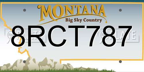 8RCT787 Montana License Plate