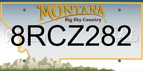 8RCZ282 Montana License Plate