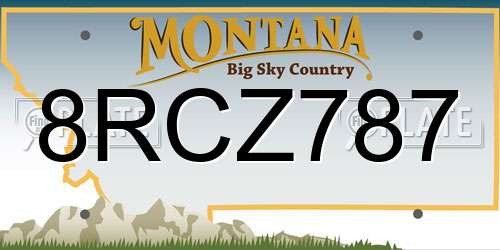 8RCZ787 Montana License Plate
