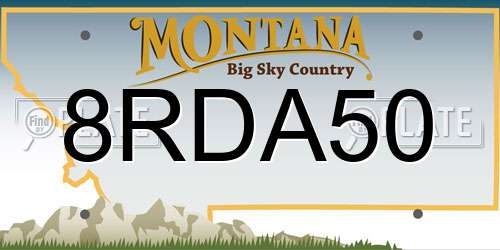 8RDA50 Montana License Plate
