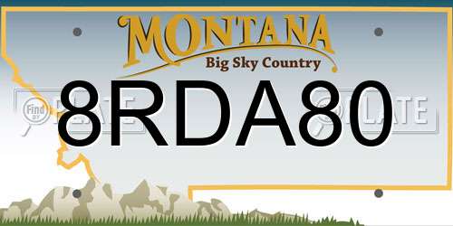 8RDA80 Montana License Plate