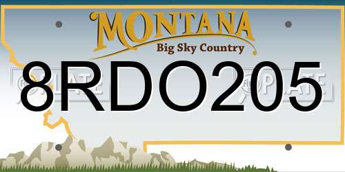 8RDO205 Montana License Plate