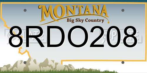 8RDO208 Montana License Plate