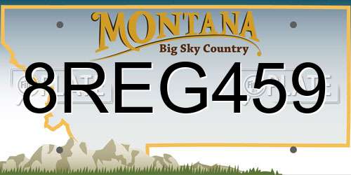 8REG459 Montana License Plate