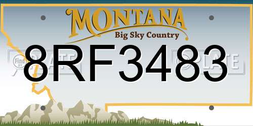8RF3483 Montana License Plate