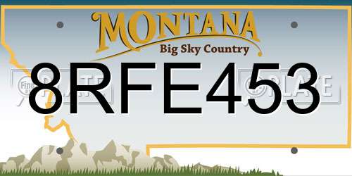 8RFE453 Montana License Plate