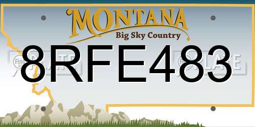 8RFE483 Montana License Plate