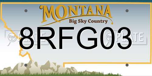 8RFG03 Montana License Plate