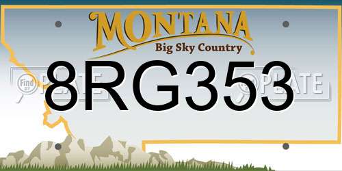 8RG353 Montana License Plate