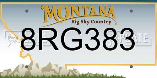 8RG383 Montana License Plate