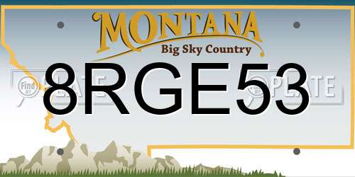 8RGE53 Montana License Plate