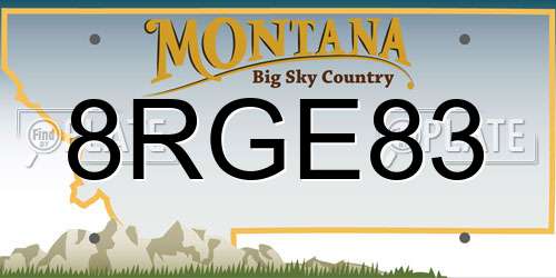 8RGE83 Montana License Plate