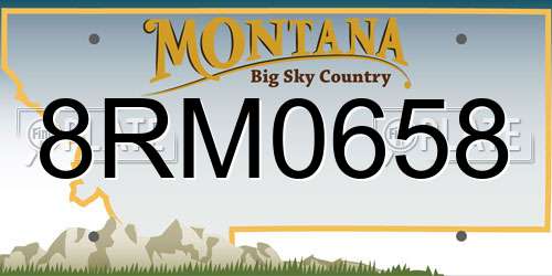 8RM0658 Montana License Plate