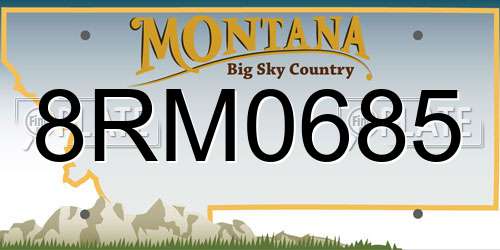 8RM0685 Montana License Plate