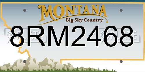 8RM2468 Montana License Plate