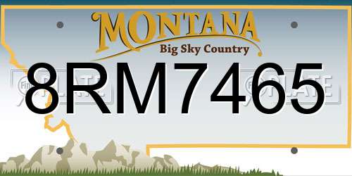 8RM7465 Montana License Plate