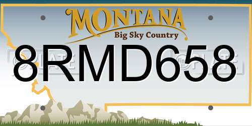 8RMD658 Montana License Plate