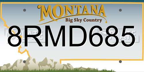 8RMD685 Montana License Plate