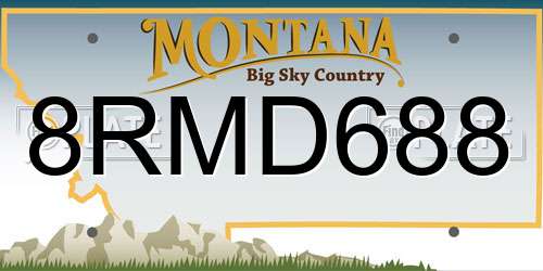 8RMD688 Montana License Plate