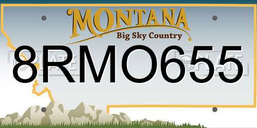8RMO655 Montana License Plate