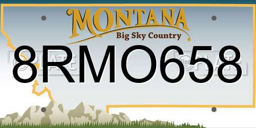 8RMO658 Montana License Plate