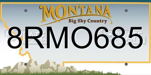 8RMO685 Montana License Plate