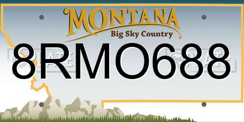 8RMO688 Montana License Plate