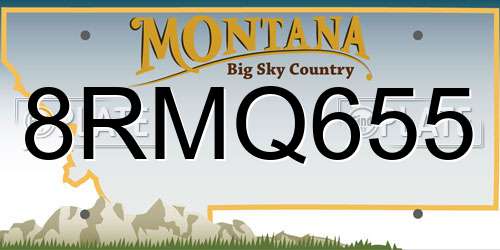 8RMQ655 Montana License Plate