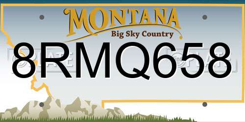 8RMQ658 Montana License Plate