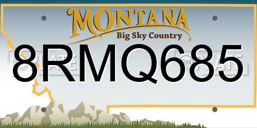 8RMQ685 Montana License Plate