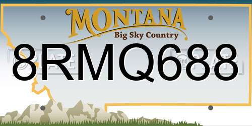 8RMQ688 Montana License Plate