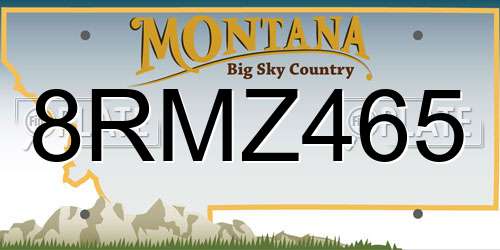 8RMZ465 Montana License Plate