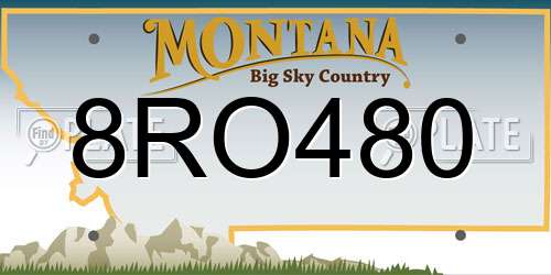 8RO480 Montana License Plate