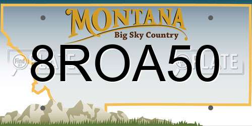 8ROA50 Montana License Plate
