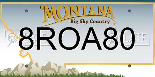 8ROA80 Montana License Plate