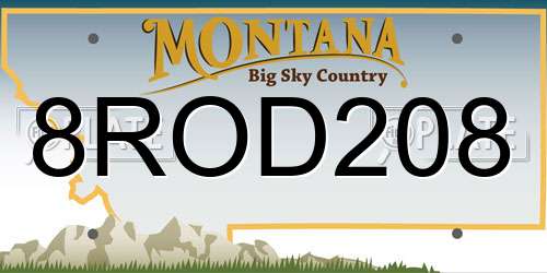 8ROD208 Montana License Plate