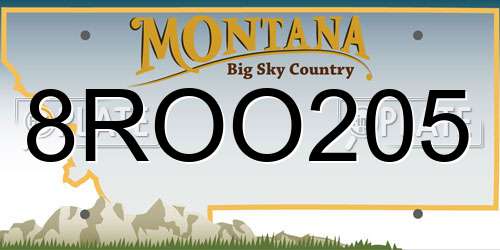 8ROO205 Montana License Plate