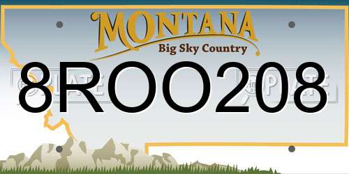 8ROO208 Montana License Plate
