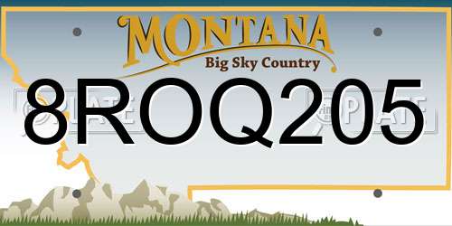 8ROQ205 Montana License Plate