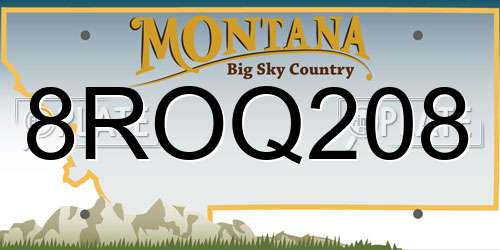 8ROQ208 Montana License Plate